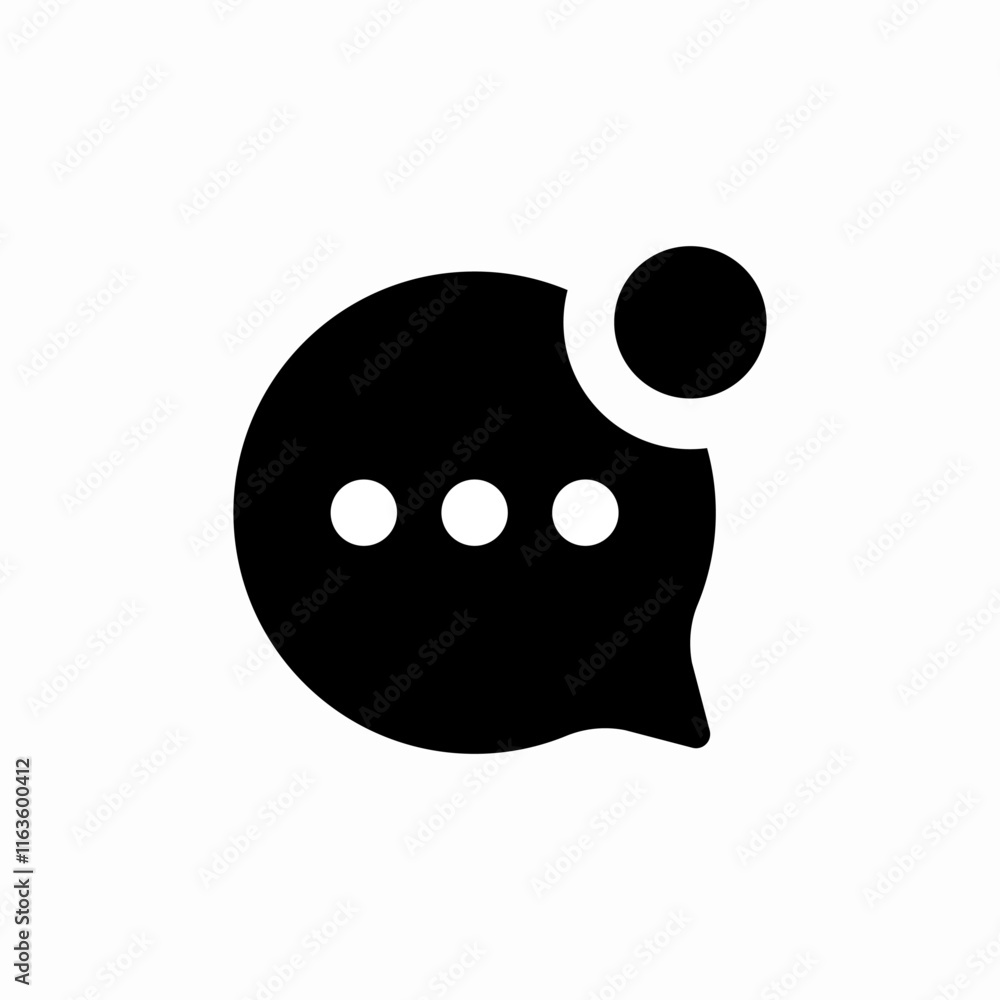 Poster chat message dots conversation icon vector sign