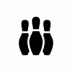 Bowling pins sport game icon vector sign
