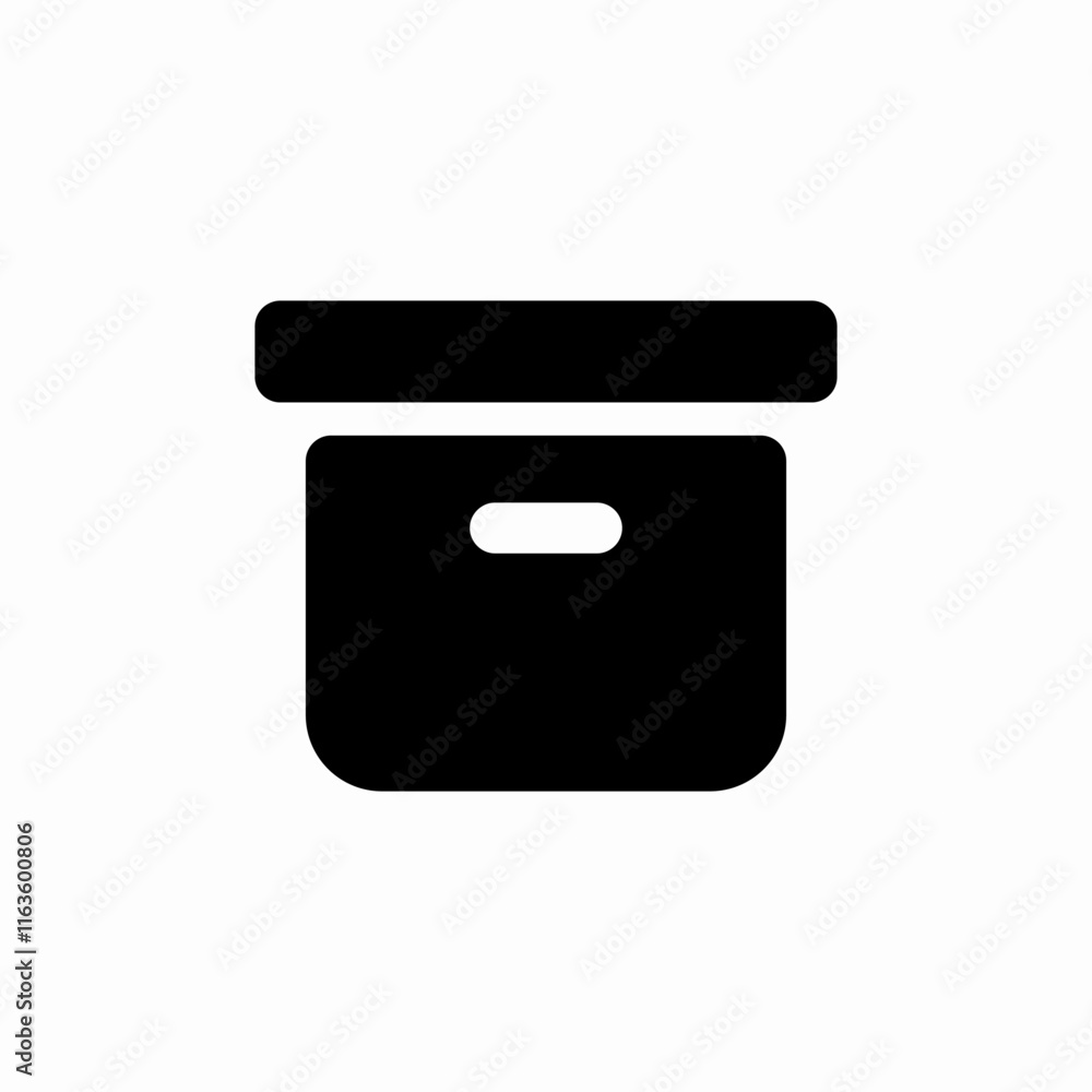 Poster archive box storage container icon vector sign