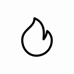 Black flame fire danger icon vector sign
