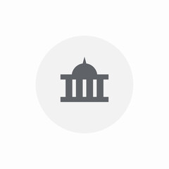 Government building institution icon vector sign

