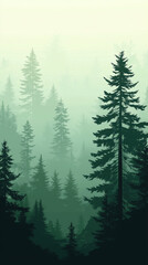 Fototapeta premium Dense forest with minimal details and soft light