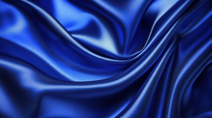 Fototapeta premium Vibrant Blue Satin Fabric with Soft Lighting