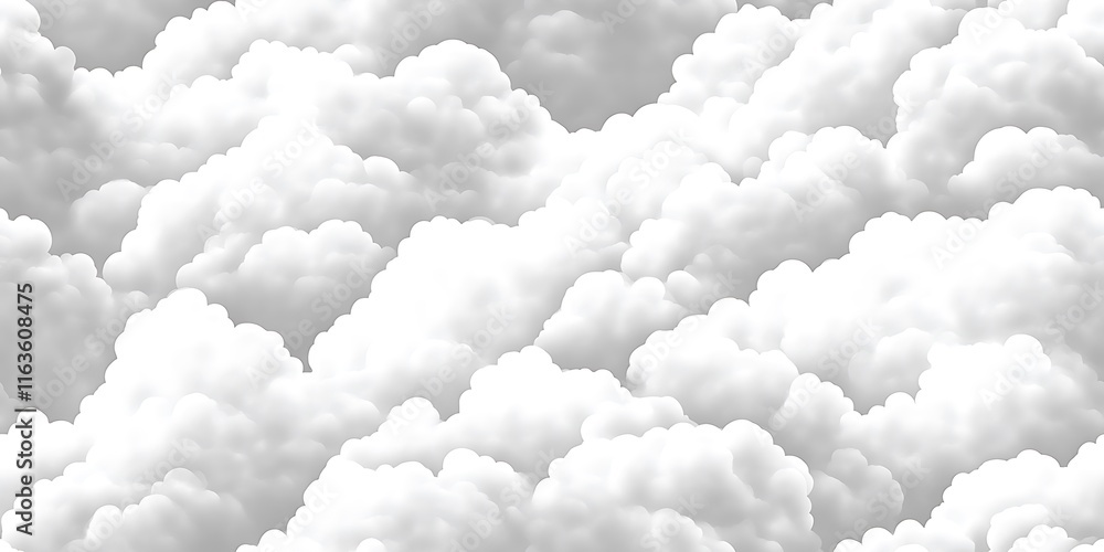 Poster soft white cloud seamless repeat pattern for versatile design applications
