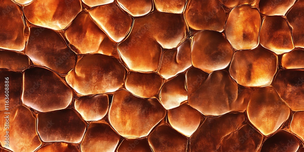 Poster beautiful copper seamless repeat pattern creating a textured surface resembling natural stones