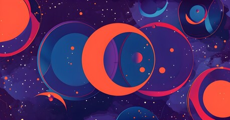Abstract illustration of overlapping circles in a vintage background