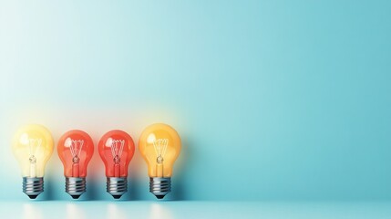 Vibrant Idea Generation, a dynamic scene of lightbulbs bursting with colorful concepts, symbolizing innovation and creativity in action