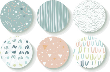 Trendy Textured Backgrounds Graphic Design Charming Pastel Patterns for Kids' Products Versatile Circular Patterns Fun and Quirky Motifs Creative Projects Elegant Soft-Toned Designs Minimalist Aesthet