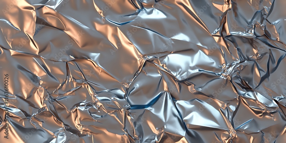 Poster crumpled metallic texture pattern suitable for seamless repeat backgrounds