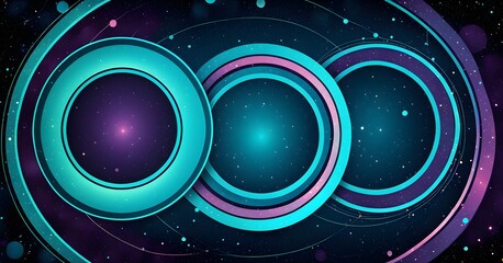 Obraz premium Abstract illustration of overlapping circles in a vintage background