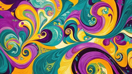 Fototapeta premium Vibrant Swirls: An Abstract Masterpiece of Color and Form