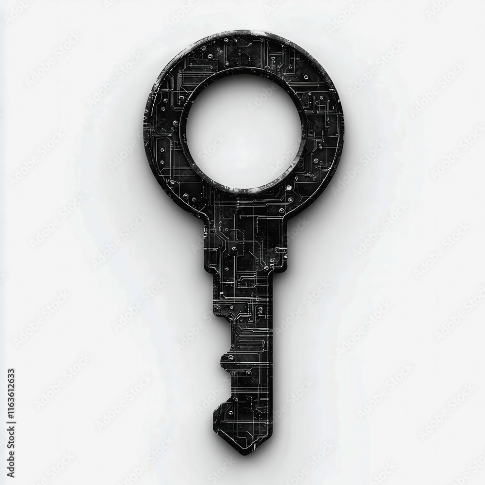 Aufkleber blockchain digital key with circuit design symbolizing security and innovation in technology industr
