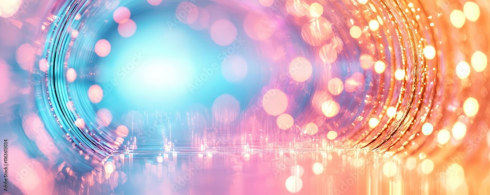 Poster mystical serene idea. colorful abstract background with vibrant bokeh lights and smooth gradients.