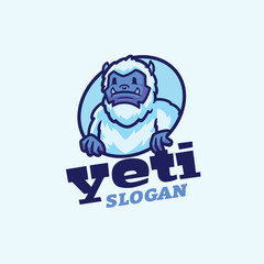 Yeti logo mascot cartoon character vector illustration