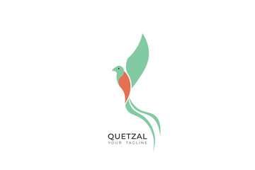 Quetzal bird logo, quetzal bird silhouette logo, minimalist quetzal bird logo