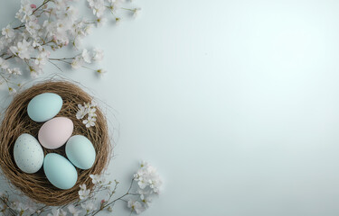 Easter Egg Nest with Cherry Blossoms