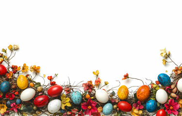 Festive Easter Egg Garland with Flowers