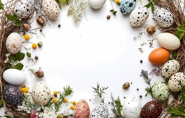 Rustic Easter Egg Frame with Natural Decor