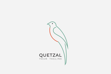 Quetzal bird logo, quetzal bird silhouette logo, minimalist quetzal bird logo