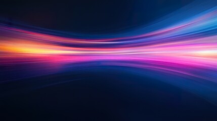 Naklejka premium A vibrant photo of experimental motion blur lighting creating abstract streaks of colors in a dark room