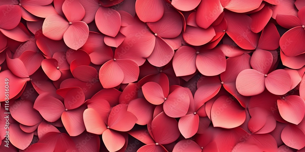 Poster vibrant red flower petals create a seamless repeat pattern for design projects