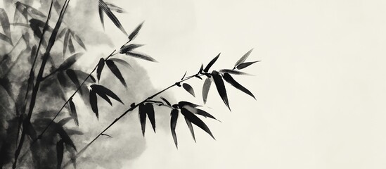 Obraz premium Ink wash painting of bamboo.