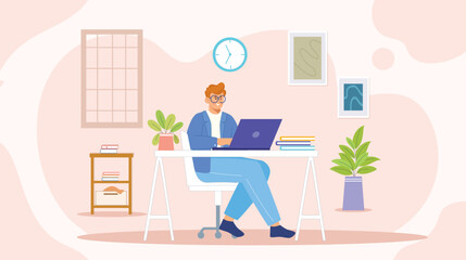 A sleek design of an efficient office desk setup, featuring modern work tools, digital devices, and organizational elements for a productive work environment.