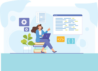An engaging illustration featuring a range of programming languages, highlighting skills development, coding practices, and proficiency in modern tech development.