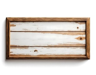 Rustic Wooden Framed Sign Blank Whitewashed Planks