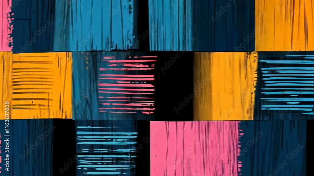 Aufkleber bold abstract design featuring bright colors and textured patterns in a dynamic arrangement