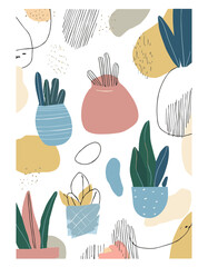 Adobe Illustrator Artwork Vibrant Botanical Collage A Whimsical Celebration of Nature's Artistry minimal