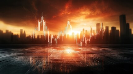 Fototapeta premium Stock Exchange Shutdown, halted trading, descending market trends, economic uncertainty, investor anxiety
