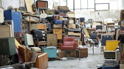 A Room Filled With Vintage Electronics And Furniture