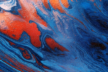 Abstract Art with Blue and Red Swirls