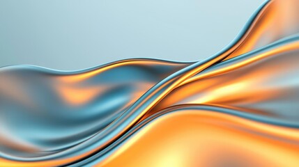 Brushed abstract background concept. Elegant waves of blue and gold fabric create a flowing and dynamic visual effect.