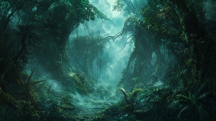 Enchanted Jungle Path: A Mystical Journey into the Heart of the Rainforest