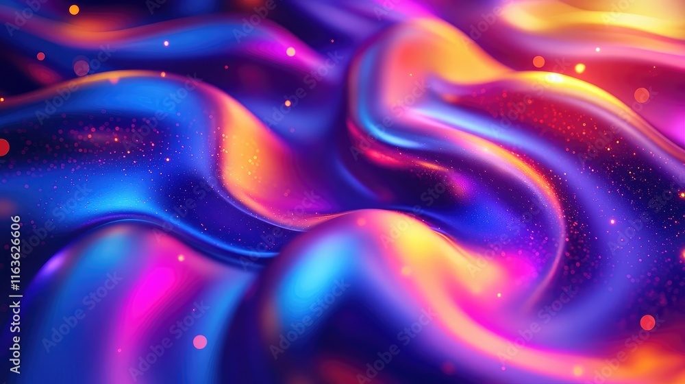 Poster splatter abstract background idea. vibrant abstract texture with flowing waves in rich colors of blu