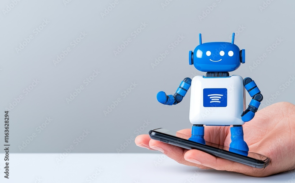 Poster engaging with a smart ai to get the desired answers is a concept related to business, modern technol