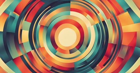 Abstract illustration of overlapping circles in a vintage background