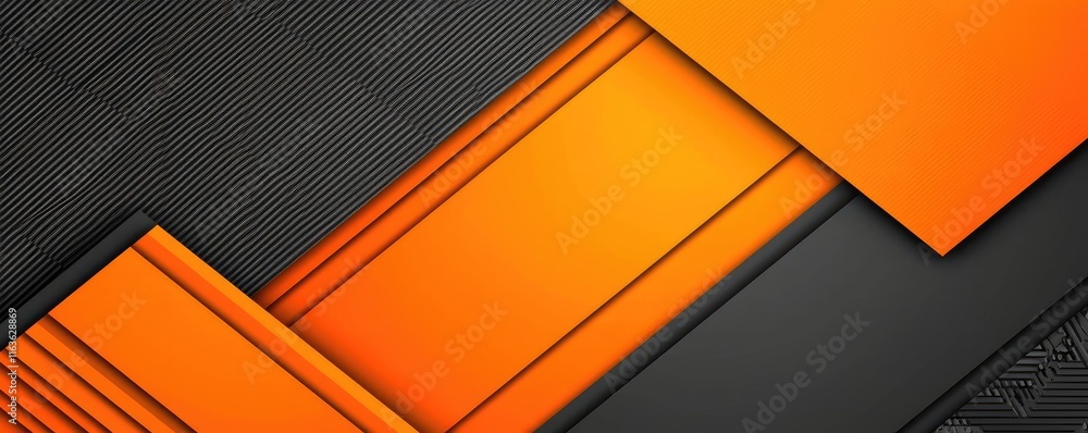 Poster brushed abstract background concept. modern layered background design with vibrant orange and dark t