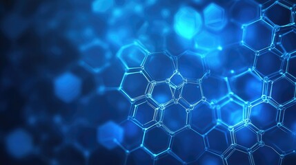 Hexagons pattern blue background.