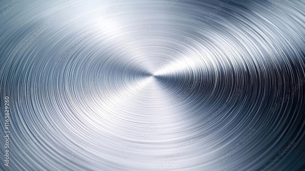 Poster brushed abstract background concept. smooth, reflective metal surface with circular patterns, perfec