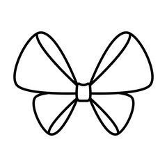 Naklejka premium Ribbon bow icon vector. Bow illustration sign. Hair bow symbol. Ribbon logo.