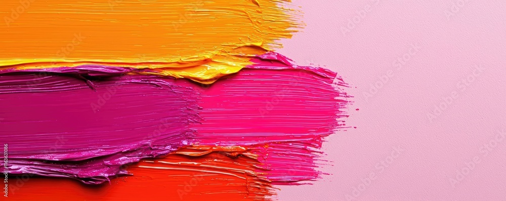 Poster splatter abstract background idea. a vibrant display of colorful paint strokes on a smooth backgroun