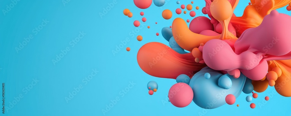 Poster splatter abstract background idea. colorful abstract splashes of paint creating a vibrant artistic b