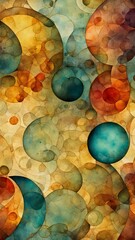 Abstract illustration of overlapping circles in a vintage background