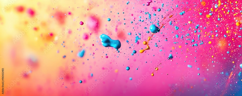 Poster splatter abstract background idea. vibrant splashes of color create an artistic and dynamic visual c