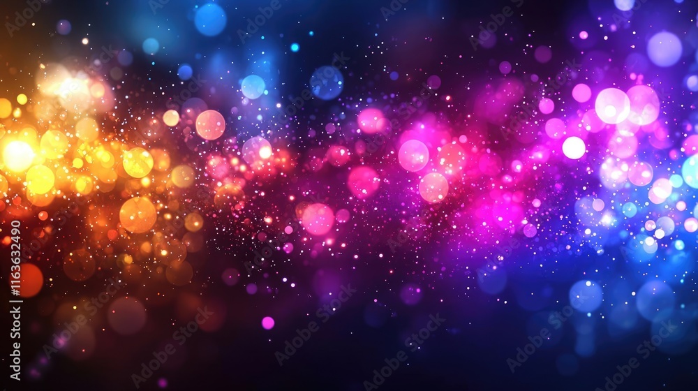 Poster splatter abstract background idea. vibrant abstract background with colorful bokeh lights for creati