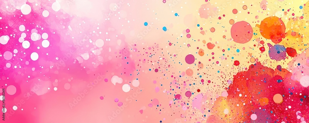 Aufkleber splatter abstract background idea. vibrant abstract background with colorful splashes and blurred bo