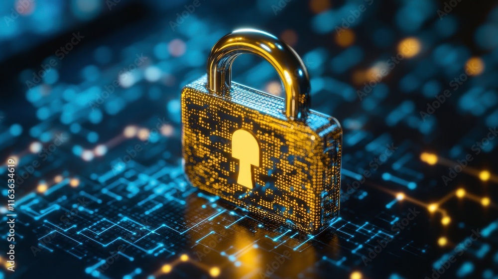 Poster abstract data flow and security imagery for prevention